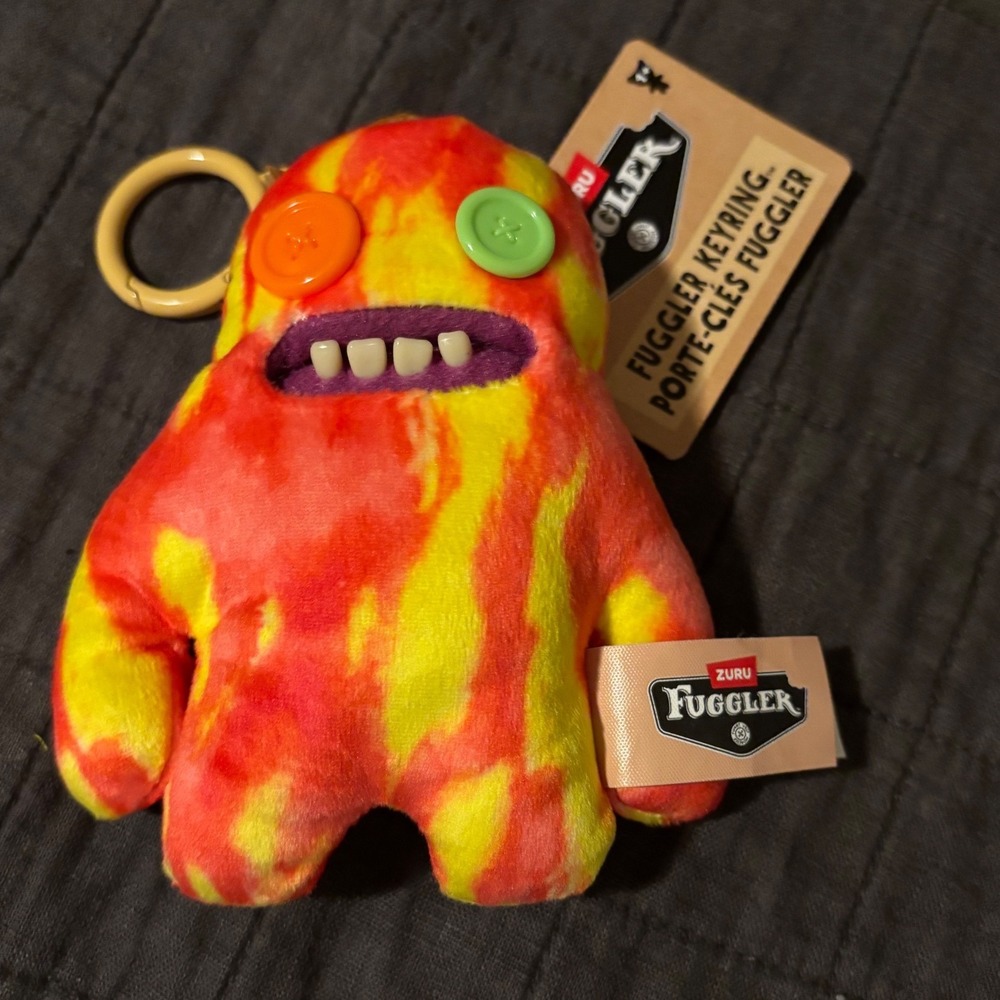 Zuru Fuggler Keyring Sasquatch Tye Dye Funny Ugly Monster Plush Clip NWT